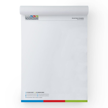 Bloco de Receituário Médico Personalizado 21x30 Sulfite 90g