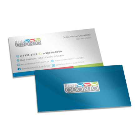 Cartão de Visita com Verniz Total Frente e Verso